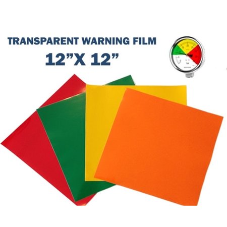 5S Supplies Transparent Warning Film - 12in x 12in Square Red TWF-1212 -RD